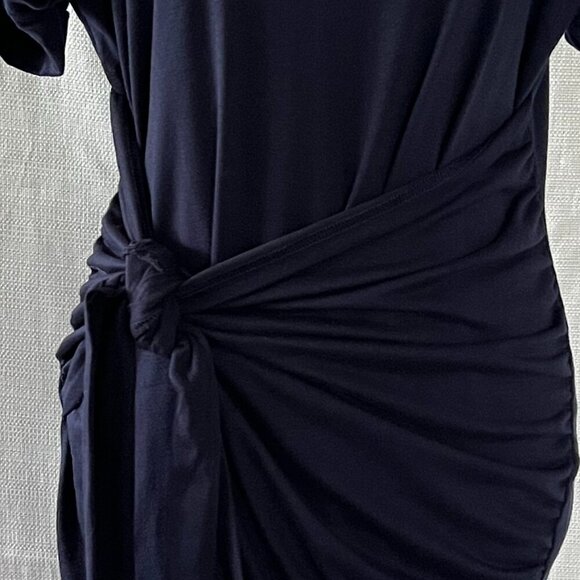 Lillusory Classic Front Tied Wrap Mini Dress Color Navy Blue Large - 0126 - Picture 4 of 6